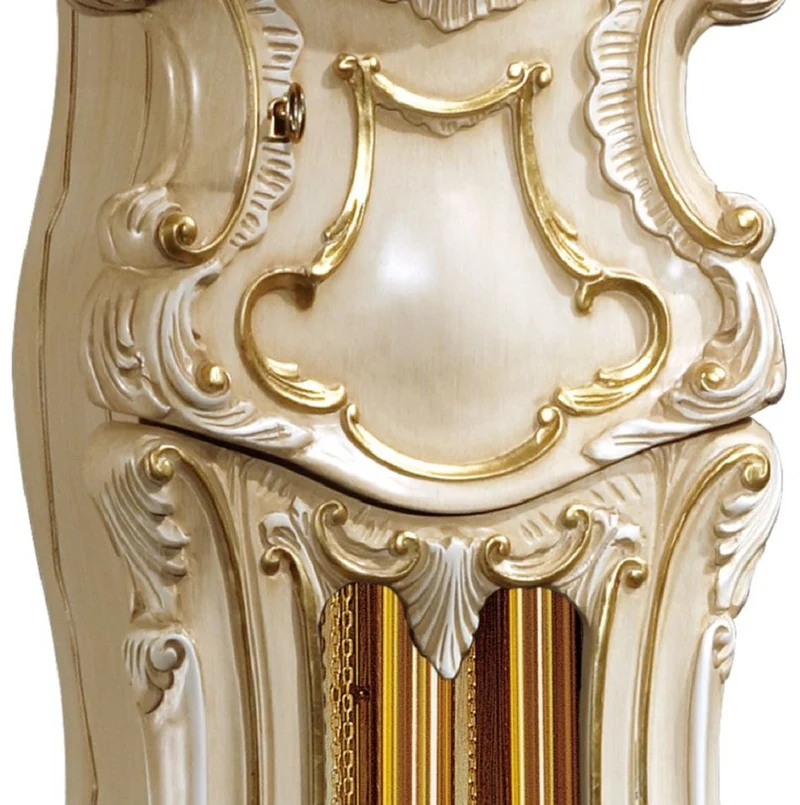 Casa Padrino Luxus Barock Standuhr Beige / Weiß / Gold - Prunkvolle Massivholz Pendeluhr im Barockstil - Barock Interior - Barock Standuhren - Luxus Qualität - Made in Italy