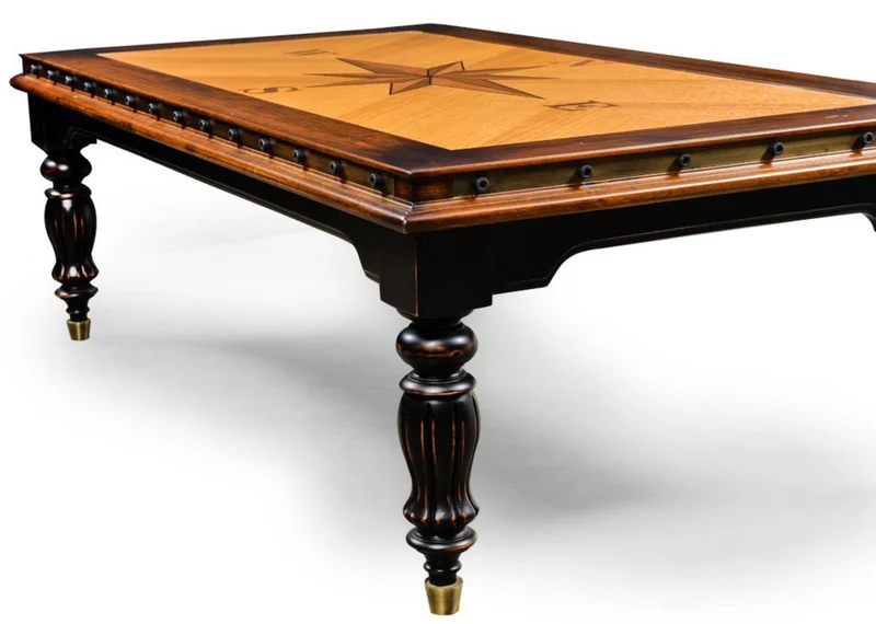 Casa Padrino Luxus Vintage Stil Couchtisch Naturfarben / Braun / Schwarz 137 x 77 x H. 45 cm - Rechteckiger Massivholz Wohnzimmertisch - Vintage Stil Wohnzimmer Möbel - Luxus Wohnzimmer Möbel