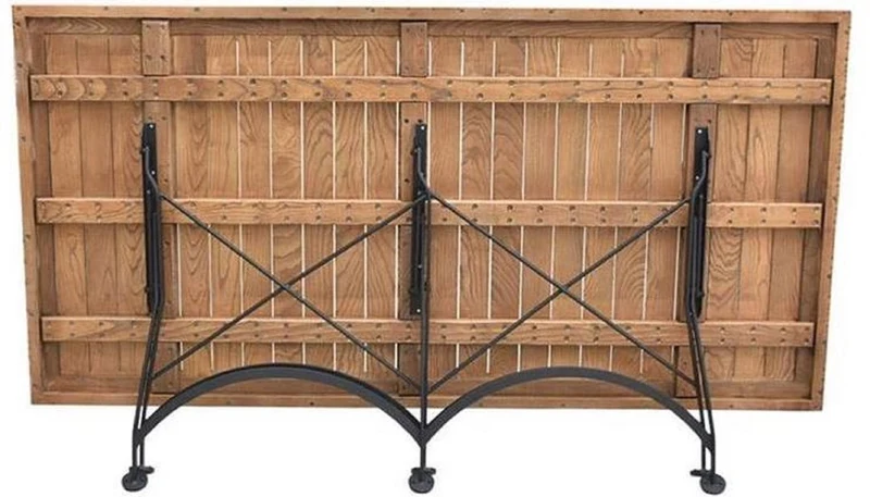 Casa Padrino Jugendstil Garten Couchtisch Braun / Schwarz 150 x 60 x H. 48 cm - Klappbarer Gartentisch - Barock & Jugendstil Gastronomie & Garten Möbel