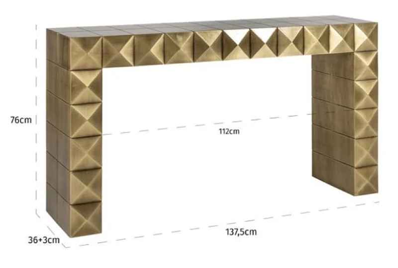 Casa Padrino Luxus Konsole Gold 137,5 x 39 x H. 76 cm - Rechteckiger Konsolentisch - Luxus Möbel - Hotel Möbel - Luxus Einrichtung