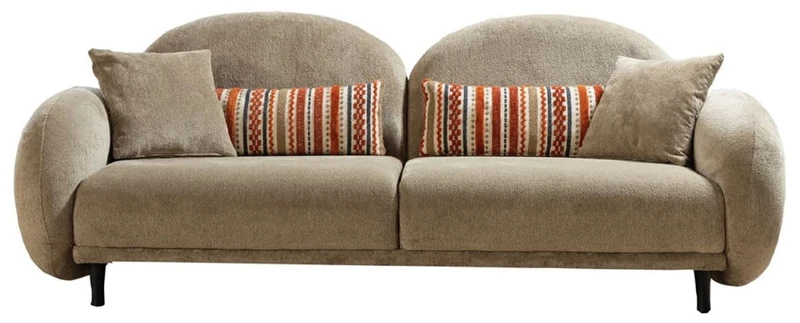 Casa Padrino Luxus Sofa Graubraun / Schwarz 230 x 100 x H. 85 cm - Wohnzimmer Sofa - Wohnzimmer Möbel - Luxus Möbel - Luxus Einrichtung