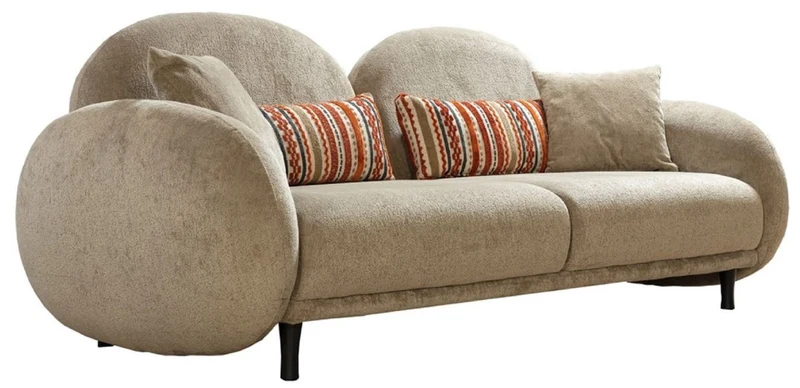 Casa Padrino Luxus Sofa Graubraun / Schwarz 230 x 100 x H. 85 cm - Wohnzimmer Sofa - Wohnzimmer Möbel - Luxus Möbel - Luxus Einrichtung