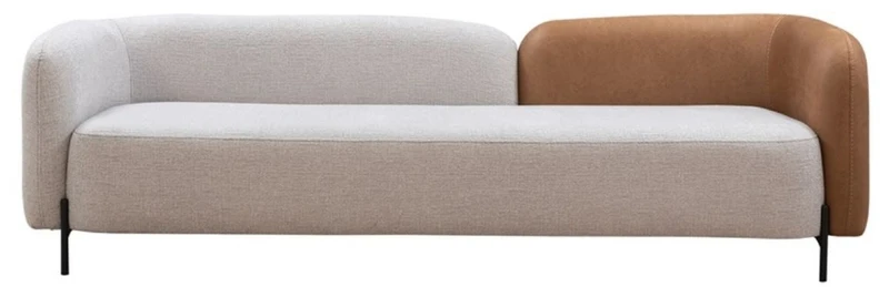 Casa Padrino Luxus Sofa Hellgrau / Braun / Schwarz 255 x 90 x H. 70 cm - Wohnzimmer Sofa - Wohnzimmer Möbel - Luxus Möbel - Luxus Einrichtung