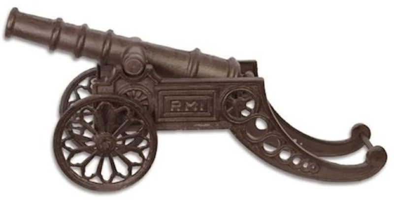 Casa Padrino Antik Stil Deko Kanone Antik Braun 73,7 x 21,4 x H. 33,2 cm - Historische Mittelalter Gusseisen Kanone - Garten & Terrassen Deko Accessoires