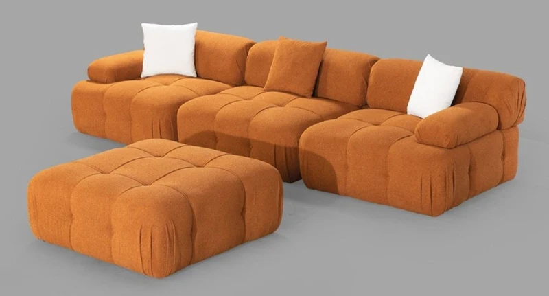 Casa Padrino Luxus Wohnzimmer Sofa Braun 300 x 200 x H. 70 cm - Modulares 4 Teiliges Ecksofa - Hotel Sofa - Wohnzimmer Möbel - Hotel Möbel - Luxus Möbel