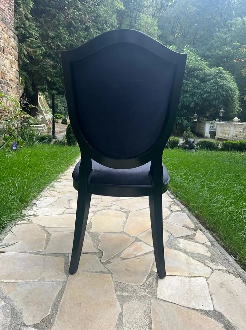 Casa Padrino Luxus Art Deco Samt Esszimmer Stuhl Schwarz - Art Deco Massivholz Stuhl - Art Deco Esszimmer Möbel - Art Deco Möbel - Art Deco Einrichtung - Luxus Möbel im Art Deco Stil