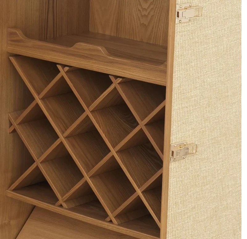 Casa Padrino Luxus Weinschrank im Koffer Design Naturfarben / Braun 59 x 59 x H. 122,5 cm - Kofferschrank mit Rollen - Bar Möbel - Luxus Möbel - Luxus Qualität