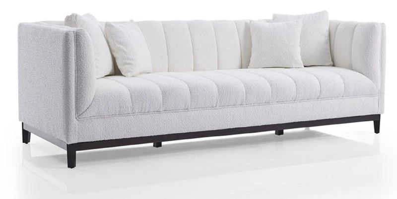 Casa Padrino Luxus Wohnzimmer Set Weiß / Schwarz / Messing - 2 Luxus Sofas & 2 Luxus Sessel & 1 Luxus Couchtisch - Wohnzimmer Möbel - Luxus Möbel - Luxus Einrichtung - Wohnzimmer Einrichtung