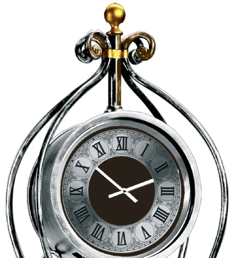 Casa Padrino Luxus Barock Standuhr Silber / Gold - Prunkvolle Schmiedeeisen Pendeluhr im Barockstil - Barock Interior - Barock Standuhren - Luxus Qualität - Made in Italy