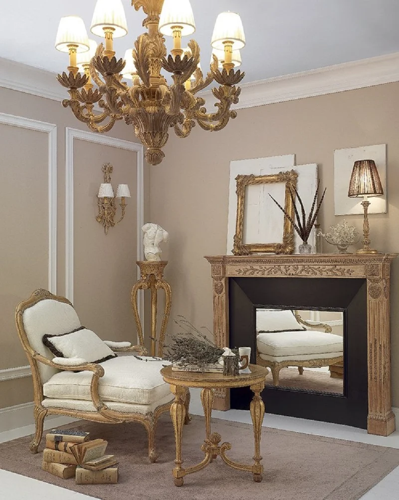 Casa Padrino Luxus Barock Kronleuchter Naturfarben / Braun / Creme Ø 79 x H. 82 cm - Prunkvoller Barockstil Wohnzimmer Kronleuchter - Edel & Prunkvoll - Luxus Qualität - Made in Italy