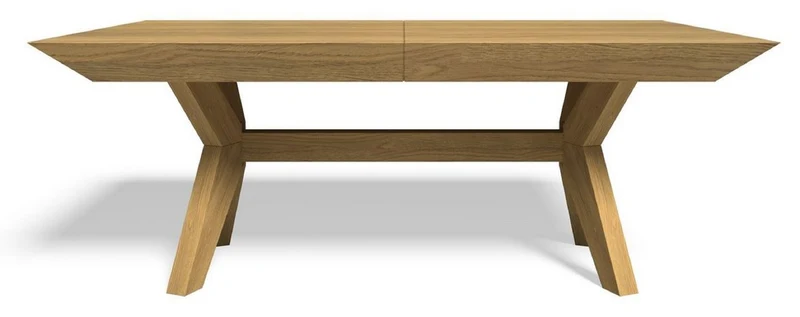 Casa Padrino Luxus Esstisch Naturfarben 190-382 x 110 x H. 77 cm - Ausziehbarer Massivholz Küchentisch - Esszimmer Möbel - Massivholz Möbel - Luxus Möbel