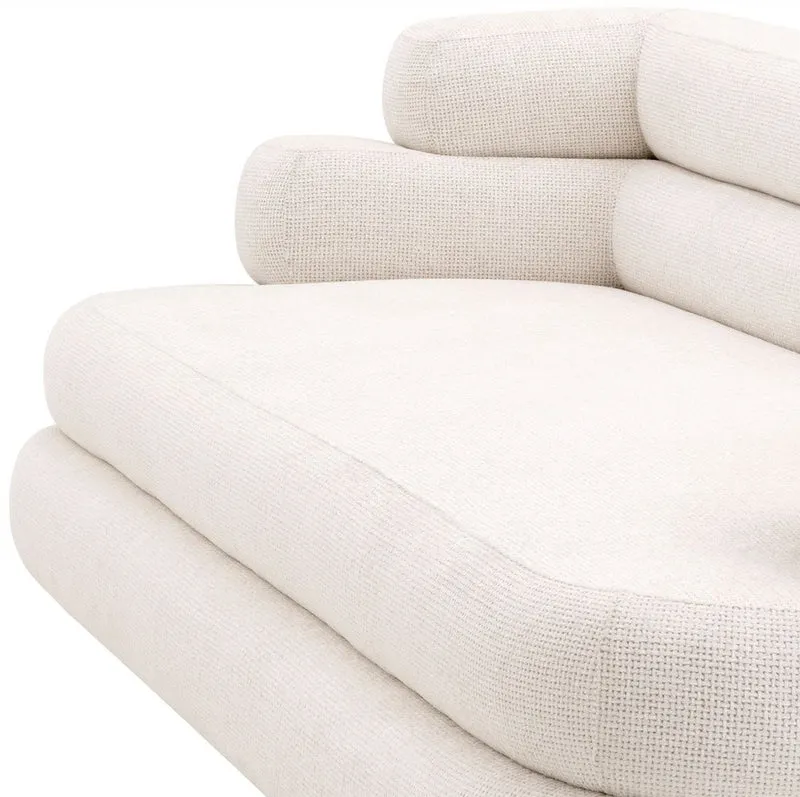 Casa Padrino Luxus Sofa Weiß / Schwarz 220 x 92 x H. 68 cm - Wohnzimmer Sofa - Hotel Sofa - Wohnzimmer Möbel - Hotel Möbel - Luxus Möbel - Luxus Einrichtung