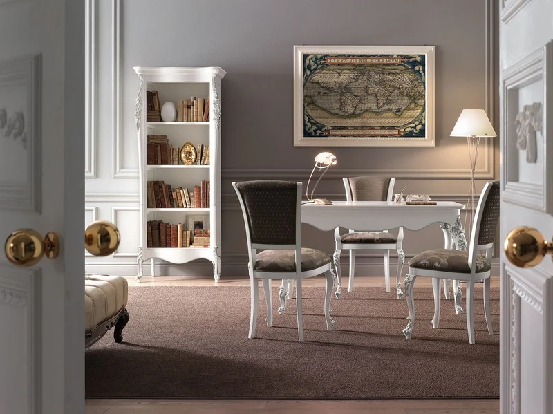 Casa Padrino Luxus Barock Sekretär mit 3 Schubladen Weiß / Silber - Handgefertigter Schreibtisch im Barockstil - Barock Büro Möbel - Luxus Möbel im Barockstil - Luxus Qualität - Made in Italy