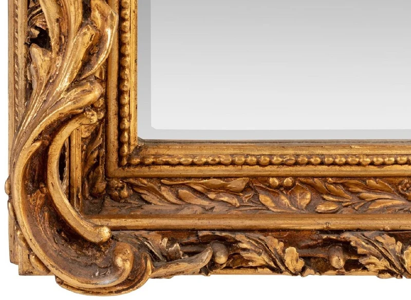 Casa Padrino Barock Spiegel Gold - Barockstil Spiegel mit eleganten Verzierungen - Handgefertigter Barockstil Wandspiegel - Barock Garderoben Spiegel - Barock Möbel - Möbel Barockstil