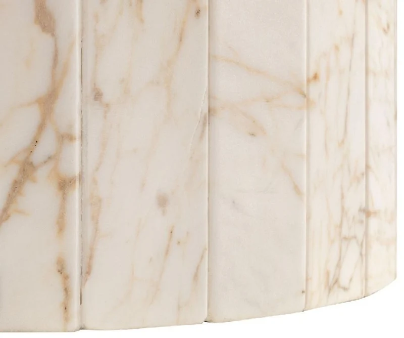 Casa Padrino Luxus Marmor Couchtisch Weiß-Beige 106 x 105 x H. 46,5 cm - Marmor Wohnzimmertisch - Wohnzimmer Möbel - Luxus Möbel - Marmor Möbel - Luxus Einrichtung
