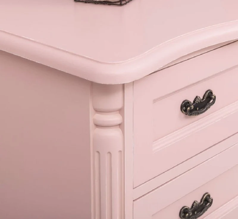 Casa Padrino Landhausstil Kommode Rosa 110 x 48 x H. 89 cm - Massivholz Schrank mit 3 Schubladen - Landhausstil Schlafzimmer Möbel - Möbel im Landhausstil - Landhausstil Einrichtung