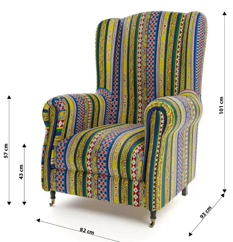 Casa Padrino Luxus Samt Sessel mit Streifen Mehrfarbig / Schwarz / Messing 82 x 93 x H. 101 cm - Wohnzimmer Sessel - Hotel Sessel - Wohnzimmer Möbel - Hotel Möbel - Luxus Möbel - Luxus Einrichtung