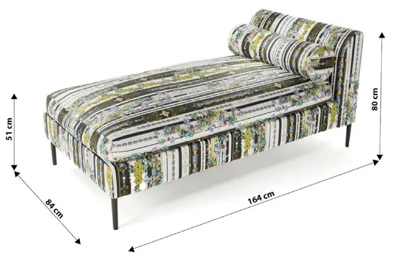 Casa Padrino Luxus Chaiselongue mit Streifen Mehrfarbig / Schwarz 84 x 164 x H. 80 cm - Wohnzimmer Liegesessel - Recamiere - Wohnzimmer Möbel - Luxus Möbel