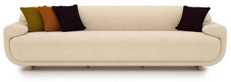 Casa Padrino Luxus Sofa Creme / Beige 250 x 105 x H. 70 cm - Wohnzimmer Sofa - Hotel Sofa - Wohnzimmer Möbel - Hotel Möbel - Luxus Möbel - Luxus Einrichtung - Wohnzimmer Einrichtung