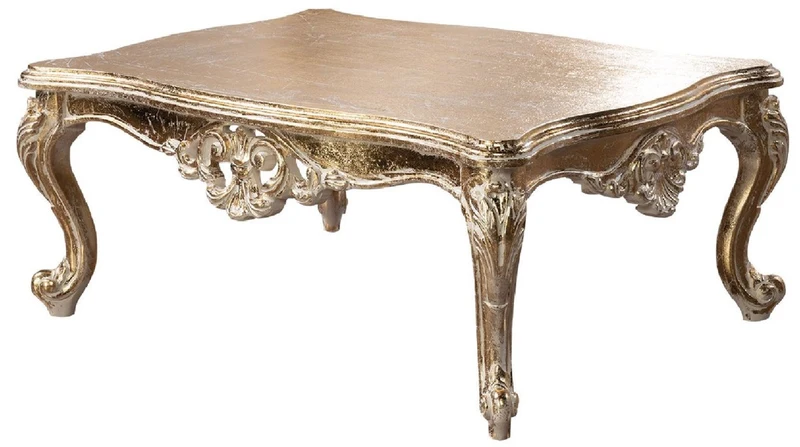 Casa Padrino Luxus Barock Wohnzimmer Set Grün / Antik Gold - 2 Barock Sofas & 2 Barock Sessel & 1 Barock Couchtisch - Luxus Wohnzimmer Möbel im Barockstil - Barock Möbel