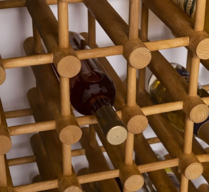 Casa Padrino Landhausstil Massivholz Weinschrank Grau / Naturfarben 68 x 35 x H. 200 cm - Massivholz Weinregal im Landhausstil - Massivholz Bar Möbel - Landhausstil Bar Möbel