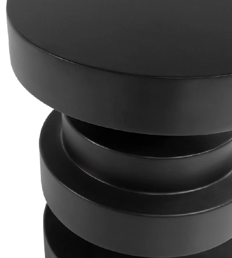 Casa Padrino Luxus Beistelltisch / Hocker Schwarz Ø 38 x H. 45 cm - Runder Glasfaserverstärkter Tisch / Sitzhocker - Wohnzimmer Möbel - Luxus Möbel - Luxus Interior