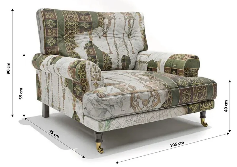 Casa Padrino Luxus Samt Sessel Grün / Mehrfarbig / Schwarz / Messing 105 x 95 x H. 90 cm - Wohnzimmer Sessel - Hotel Sessel - Wohnzimmer Möbel - Hotel Möbel - Luxus Möbel - Luxus Einrichtung