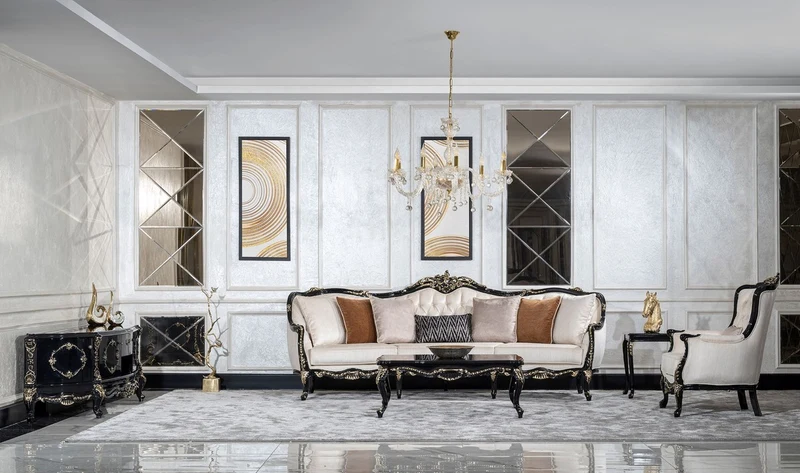 Casa Padrino Luxus Barock TV Schrank Schwarz / Gold - Prunkvolles Massivholz Sideboard mit 4 Türen und Schublade - Wohnzimmer Möbel im Barockstil - Barock Möbel - Edel & Prunkvoll