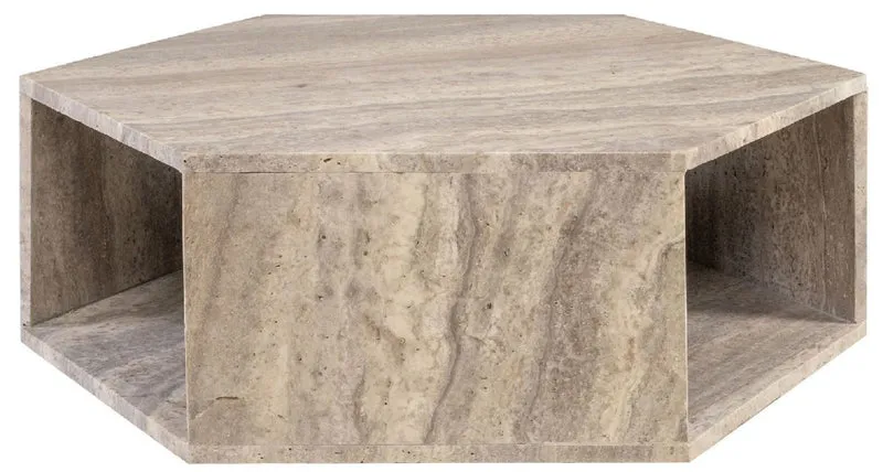 Casa Padrino Luxus Couchtisch Grau 91 x 79 x H. 30 cm - 6 Eckiger Travertin Naturstein Wohnzimmertisch - Wohnzimmer Möbel - Travertin Möbel - Luxus Möbel - Luxus Einrichtung