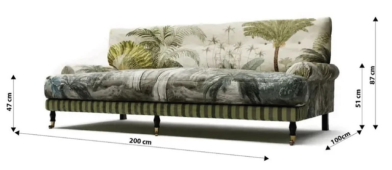 Casa Padrino Luxus Samt Sofa Grün / Mehrfarbig / Schwarz / Messing 200 x 100 x H. 87 cm - Wohnzimmer Sofa - Hotel Sofa - Wohnzimmer Möbel - Hotel Möbel - Luxus Möbel - Wohnzimmer Einrichtung