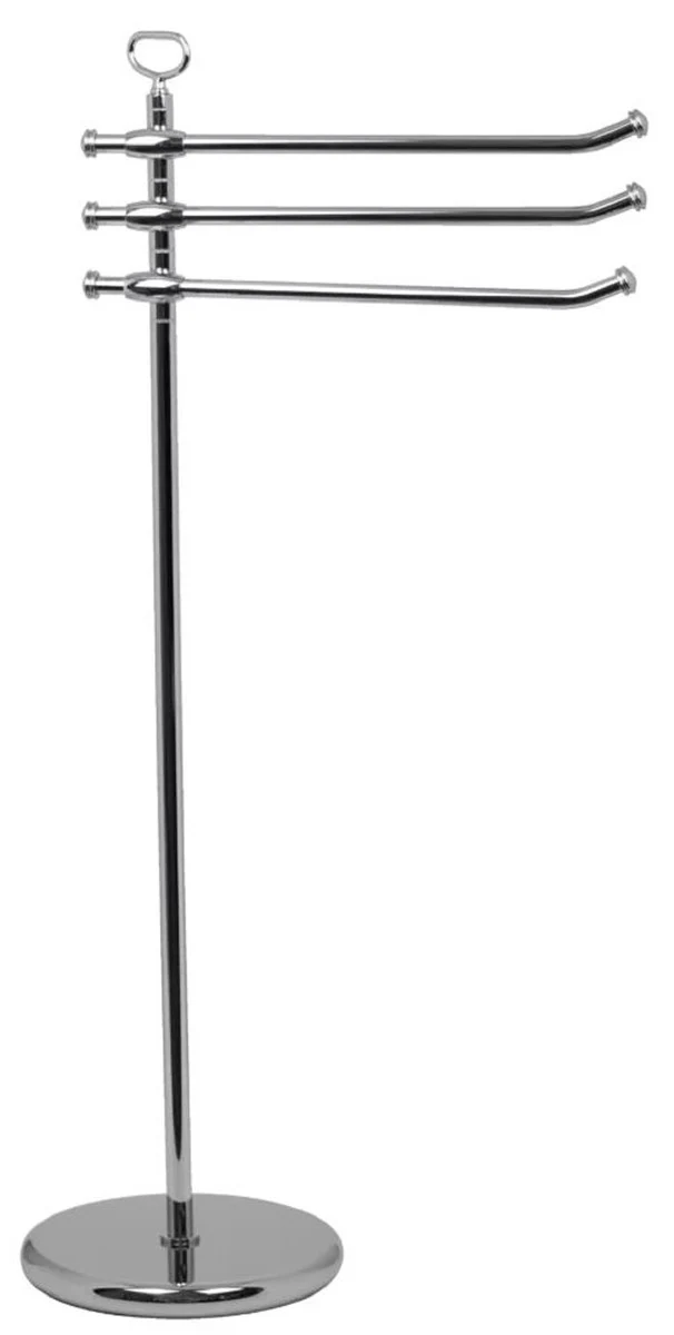 Casa Padrino Luxus Badezimmer Handtuchhalter Silber Ø 25 x 40 x H. 92,5 cm - Freistehender Messing Handtuchhalter - Badezimmer Möbel - Hotel Möbel - Luxus Qualität - Made in Italy