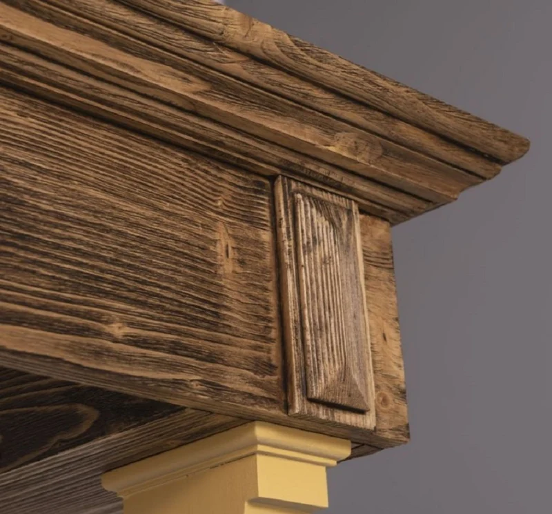 Casa Padrino Landhausstil Bar Theke Gelb / Braun 140 x 51 x H. 210 cm - Massivholz Thekentisch - Massivholz Barmöbel - Barmöbel im Landhausstil - Landhausstil Einrichtung