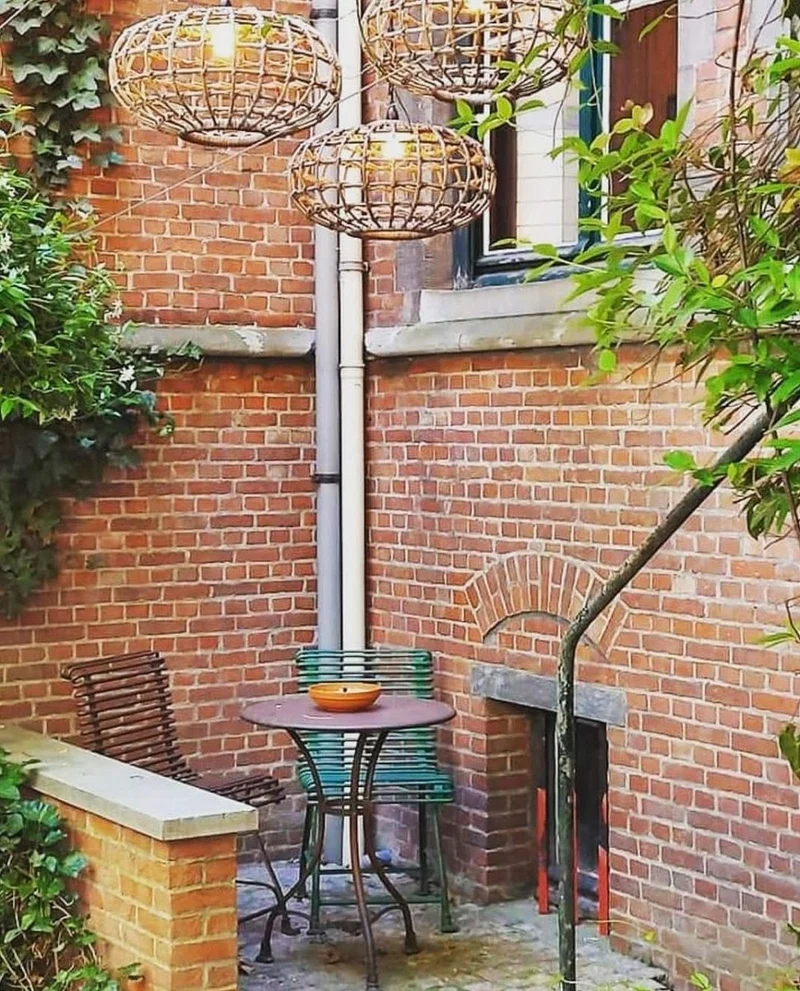 Casa Padrino Jugendstil Garten Stuhl Braun 44 x 50 cm - Handgefertigter Schmiedeeisen Stuhl - Nostalgische Schmiedeeisen Garten & Terrassen Möbel