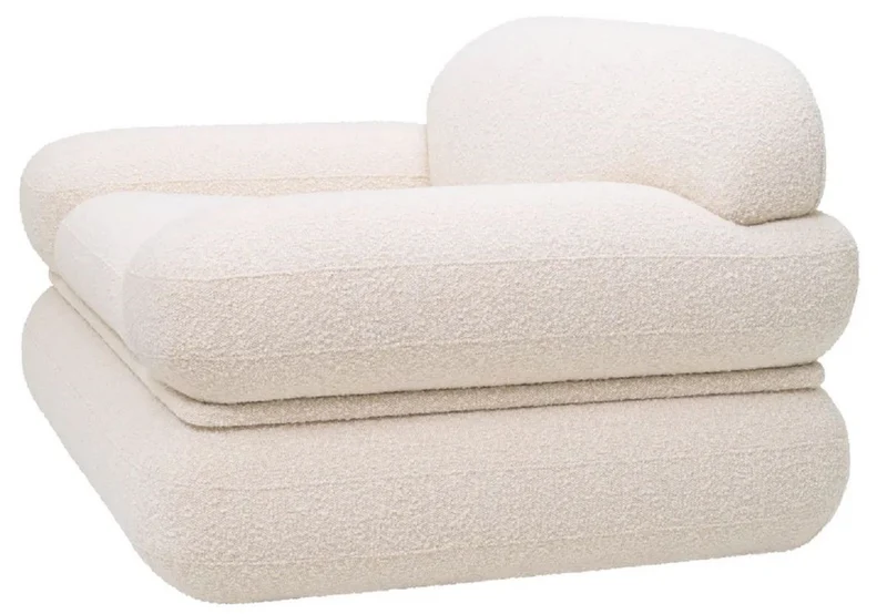 Casa Padrino Luxus Sessel Creme 124 x 91 x H. 73 cm - Wohnzimmer Sessel - Hotel Sessel - Wohnzimmer Möbel - Luxus Möbel - Wohnzimmer Einrichtung - Luxus Einrichtung - Möbel Luxus