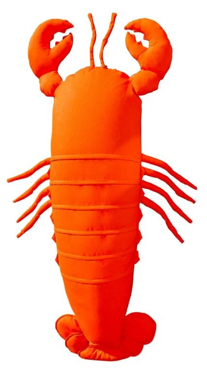 Casa Padrino Luxus Sitzsack Hummer Orange 200 x 70 x H. 35 cm - Schwimmender Sitzsack - Handgefertigtes Sitzkissen - Garten Deko - Terrassen Deko - Pool Deko - Luxus Accessoires