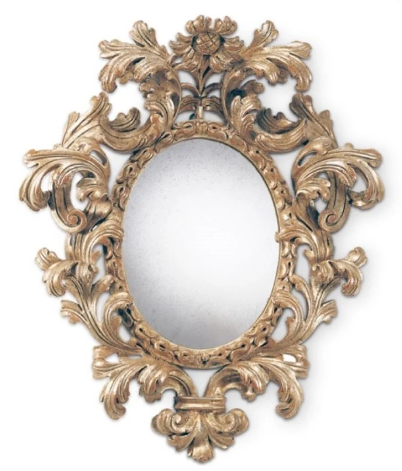 Casa Padrino Luxus Barock Spiegel Antik Gold - Ovaler italienischer Barockstil Wandspiegel mit antikem Spiegelglas - Luxus Möbel im Barockstil - Barock Möbel - Luxus Qualität - Made in Italy