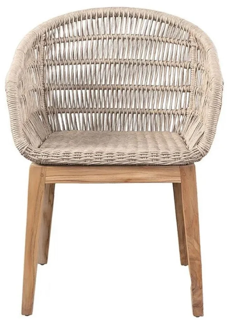 Casa Padrino Luxus Esszimmer Stuhl 8er Set Grau / Naturfarben 60 x 60 x H. 80 cm - Luxus Garten Stühle mit edlem Rattangeflecht - Esszimmer Möbel - Garten Möbel - Rattan Möbel - Luxus Möbel
