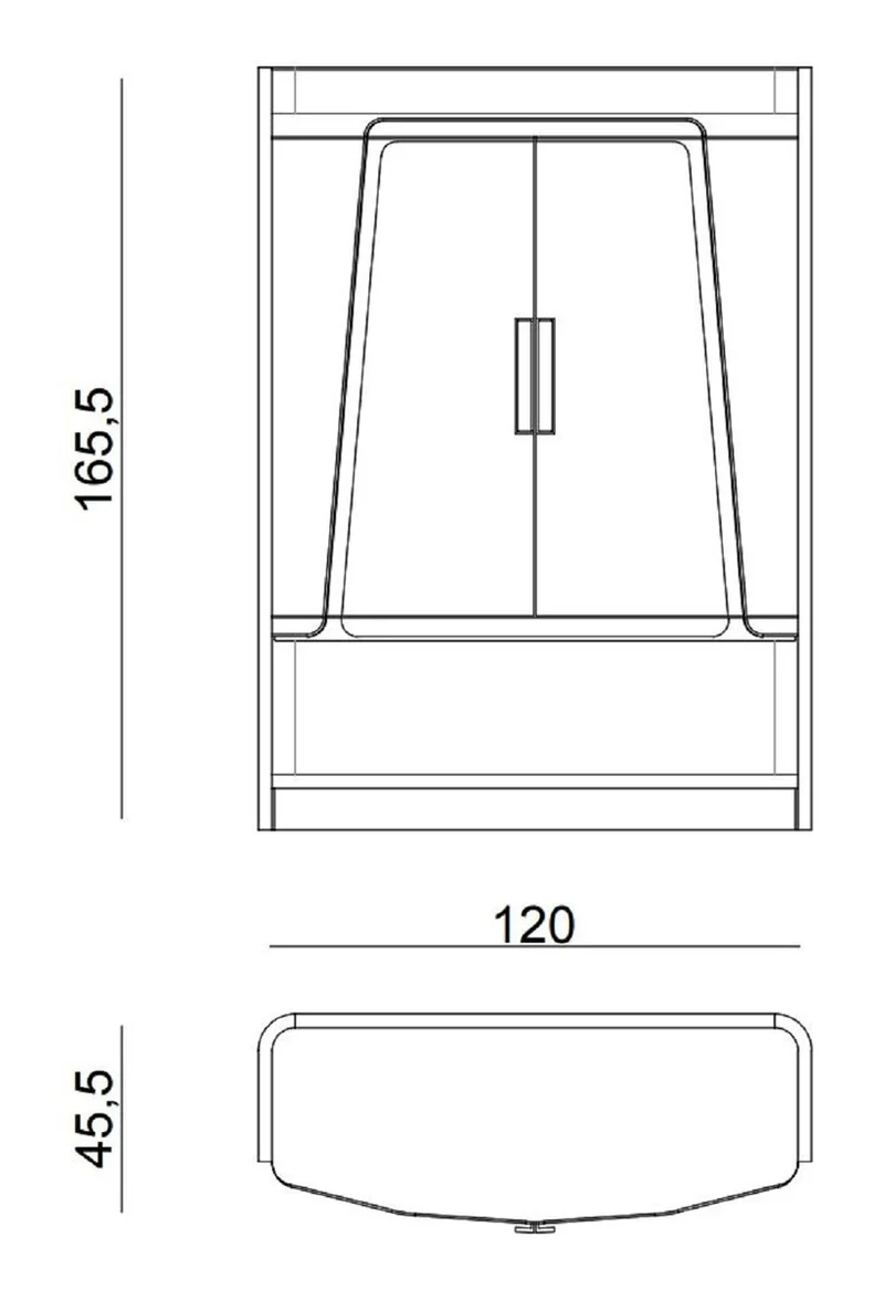 Casa Padrino Luxus Barschrank Grau / Gold 120 x 45,5 x H. 165,5 cm - Massivholz Weinschrank mit 2 Türen - Bar Möbel - Hotel Möbel - Luxus Möbel