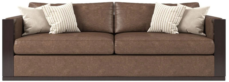 Casa Padrino Luxus Art Deco Leder Sofa Braun / Dunkelbraun Hochglanz / Gold 245 x 95 x H. 75 cm - Edles Wohnzimmer Sofa - Luxus Qualität
