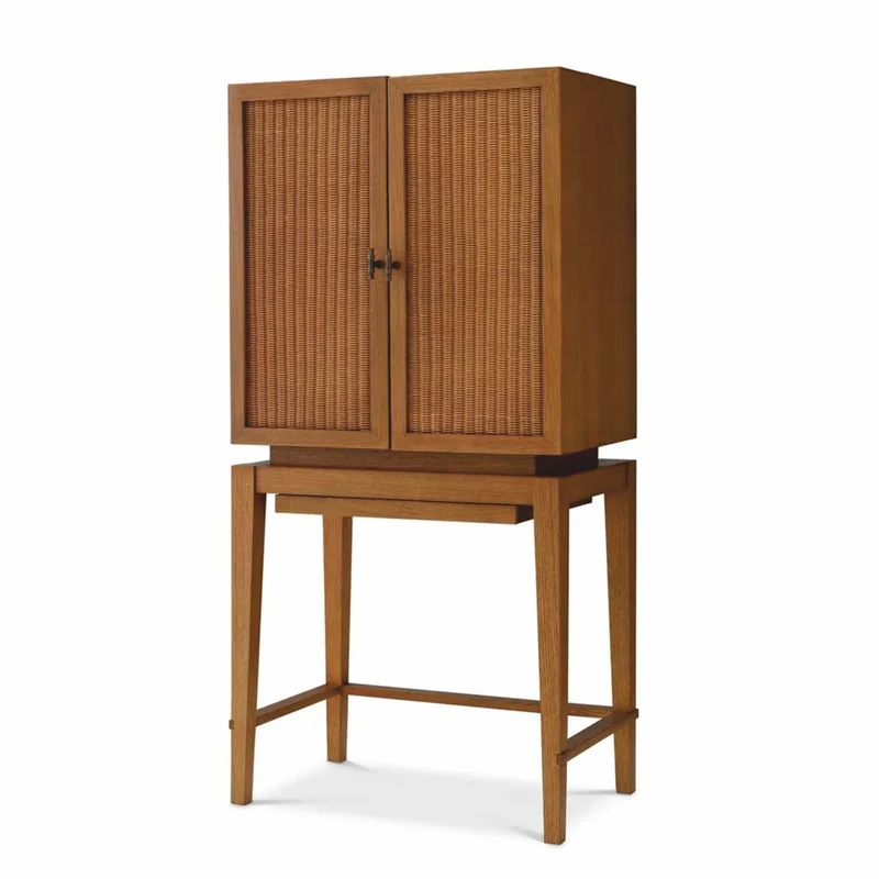 Casa Padrino Luxus Barschrank - Weinschrank mit 2 Türen Braun / Bronze H. 167,5 cm - Bar Möbel