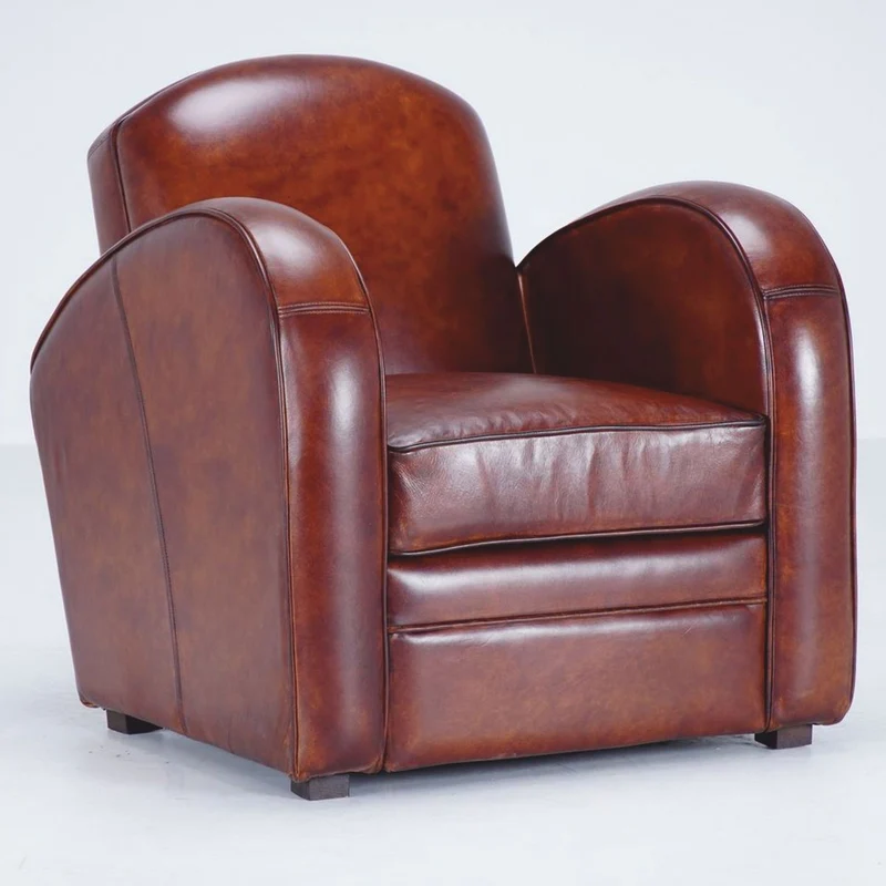 Casa Padrino Luxus Echtleder Sessel Braun / Schwarz - Echtleder Möbel