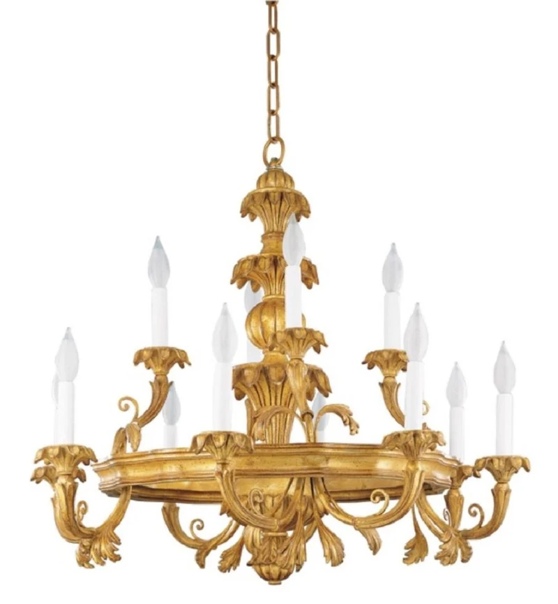 Casa Padrino Luxus Barock Kronleuchter Antik Gold Ø 79 x H. 74 cm - Prunkvoller Barockstil Wohnzimmer Kronleuchter - Edel & Prunkvoll - Luxus Qualität - Made in Italy