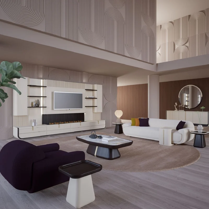 Casa Padrino Luxus Sessel Lila / Beige 105 x 105 x H. 70 cm - Wohnzimmer Sessel - Hotel Sessel - Wohnzimmer Möbel - Hotel Möbel - Luxus Möbel - Luxus Einrichtung