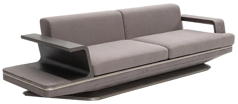 Casa Padrino Luxus Sofa Grau / Silber 290 x 94 x H. 76 cm - Wohnzimmer Sofa - Hotel Sofa - Wohnzimmer Möbel - Wohnzimmer Einrichtung - Hotel Möbel - Luxus Möbel - Luxus Einrichtung