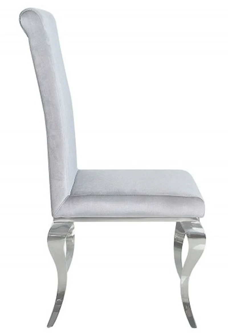 Casa Padrino Esszimmer Stuhl Silbergrau / Silber - Designer Stuhl - Modern Barock