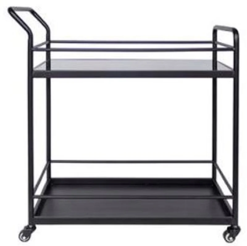 Casa Padrino Luxus Servierwagen Schwarz 71 x 40 x H. 85 cm - Metall Trolley - Hotel & Restaurant Accessoires