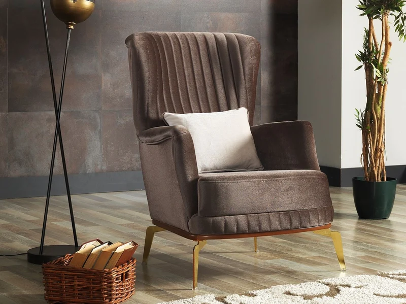 Casa Padrino Luxus Sessel Braun / Gold 70 x 75 x H. 80 cm - Wohnzimmer Sessel - Hotel Sessel - Wohnzimmer Möbel - Hotel Möbel - Luxus Möbel - Luxus Einrichtung