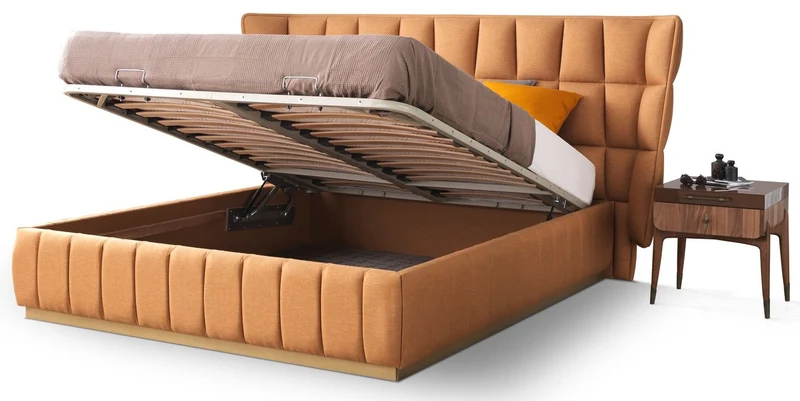 Casa Padrino Luxus Doppelbett Hellbraun / Beige 247 x 214 x H. 126 cm - Massivholz Bett - Schlafzimmer Möbel - Hotel Möbel - Luxus Möbel - Luxus Einrichtung