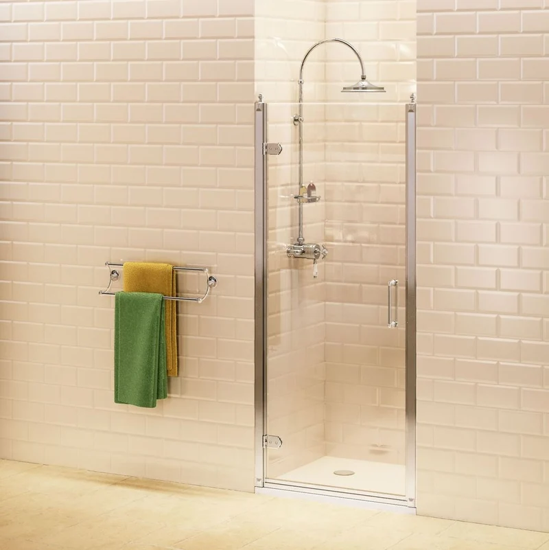 Casa Padrino Luxus Badezimmer Duschtür Silber - Verschiedene Größen - Duschkabinen Glas Flügeltür - Badezimmer Accessoires - Luxus Duschtüren - Luxus Qualität