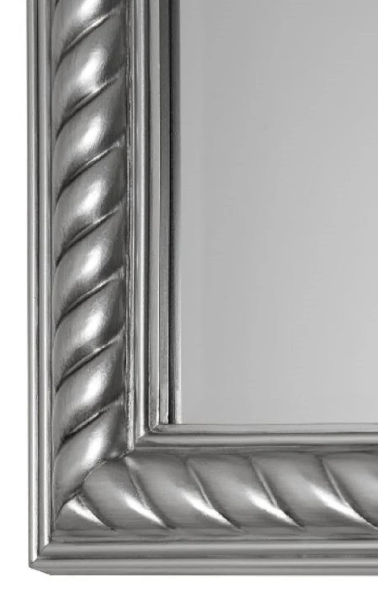 Casa Padrino Barock Wohnzimmer Wandspiegel Antik Silber 72 x H. 162 cm - Handgefertigter Spiegel im Barockstil